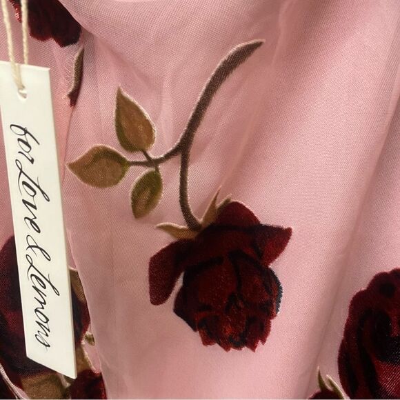 For Love And Lemons Velvet Halter Maxi Rose
Pink Floral Backless gown Revolve S - Picture 11 of 12